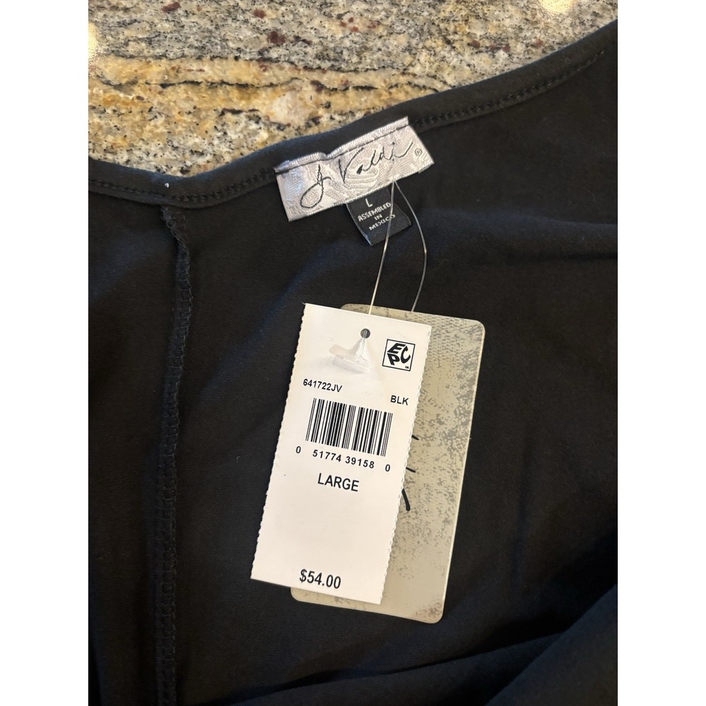 NWT J. Valdi Flowy Jumpsuit Swim Cover Up Jumpsuit Black Size Large - Picture 6 of 12